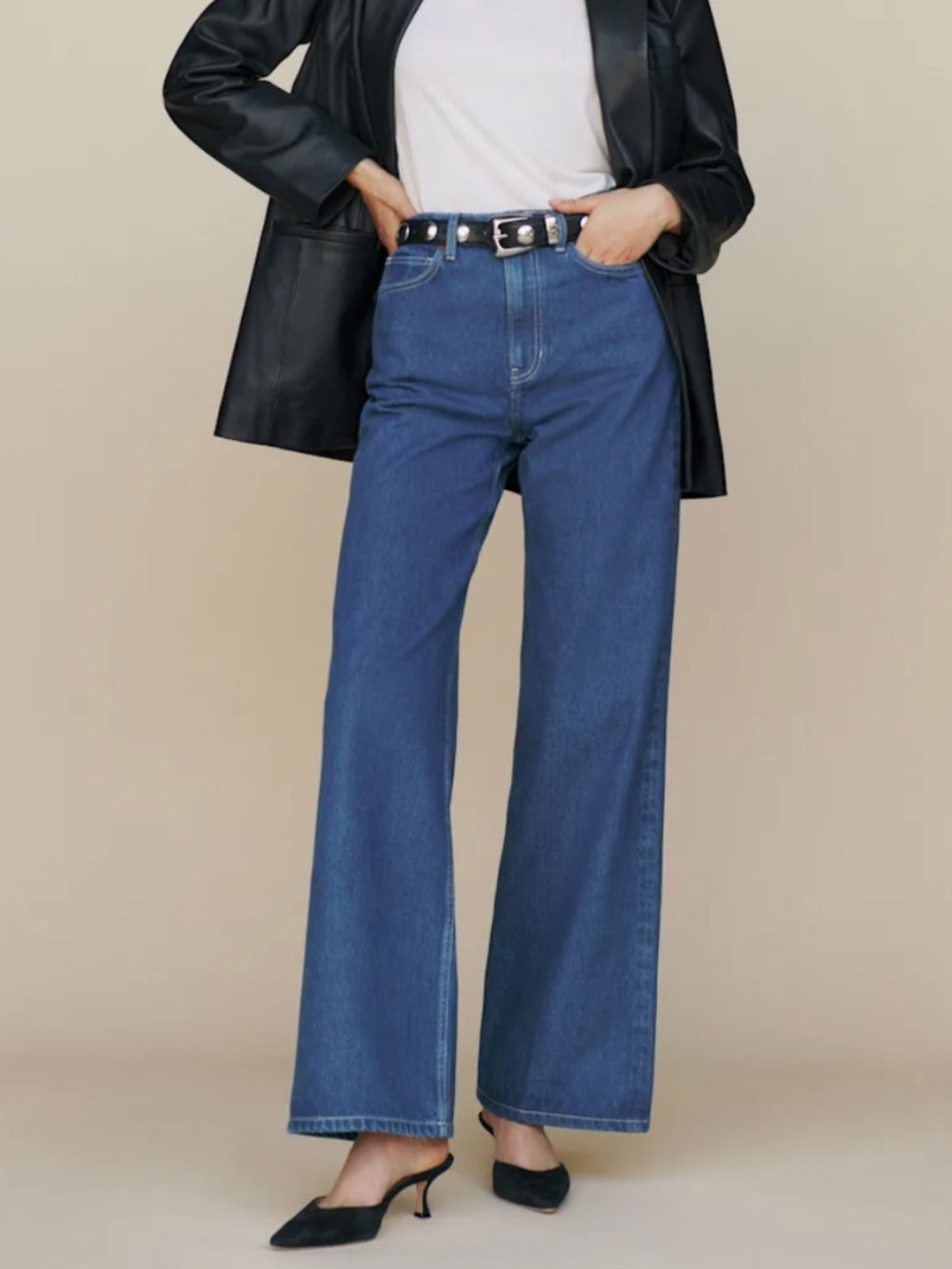 Reformation - Cary High Rise Slouchy Wide Leg Jeans